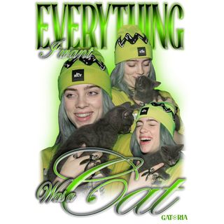 Nome do produtoCamiseta Billie Eilish - Everything I Want Was A Cat - Branco