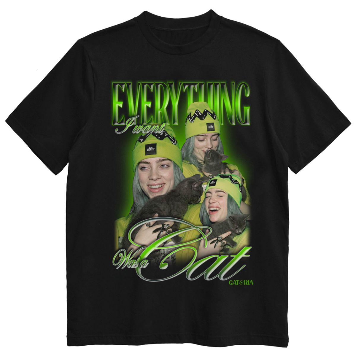 Nome do produto: Camiseta Billie Eilish - Everything I Want Was A Cat - Preto