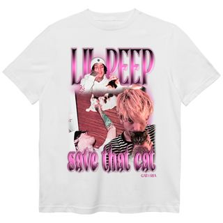 Camiseta Lil Peep - Save That Cat - Branco