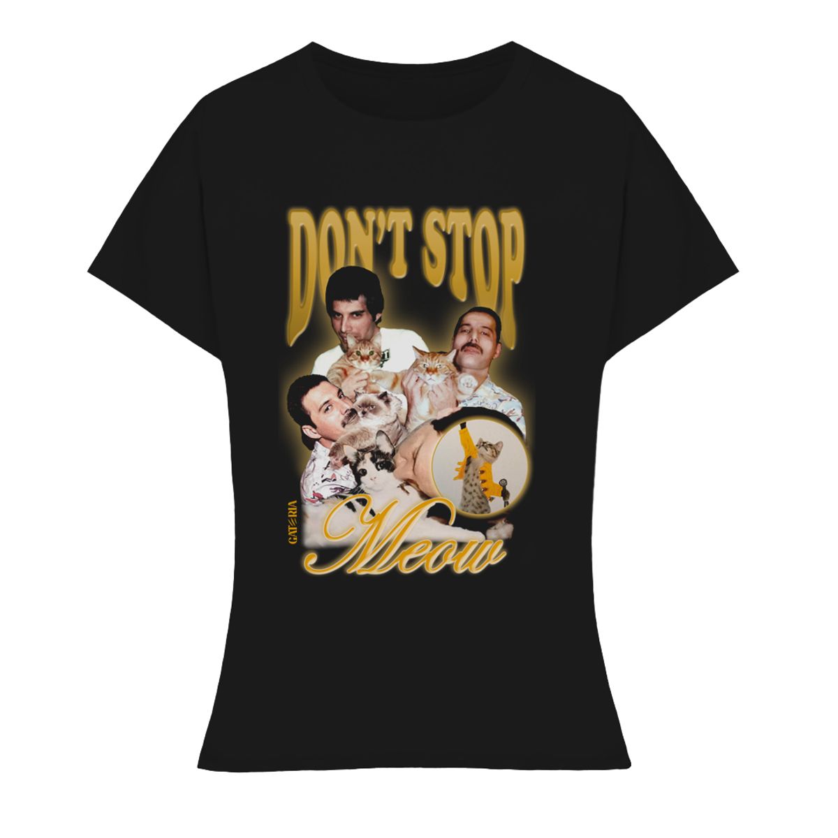 Nome do produto: Baby Look Freddie Mercury - Don\'t Stop Meow