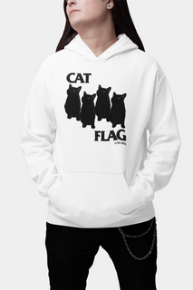 Nome do produtoMoletom Canguru - Cat Flag - Branco