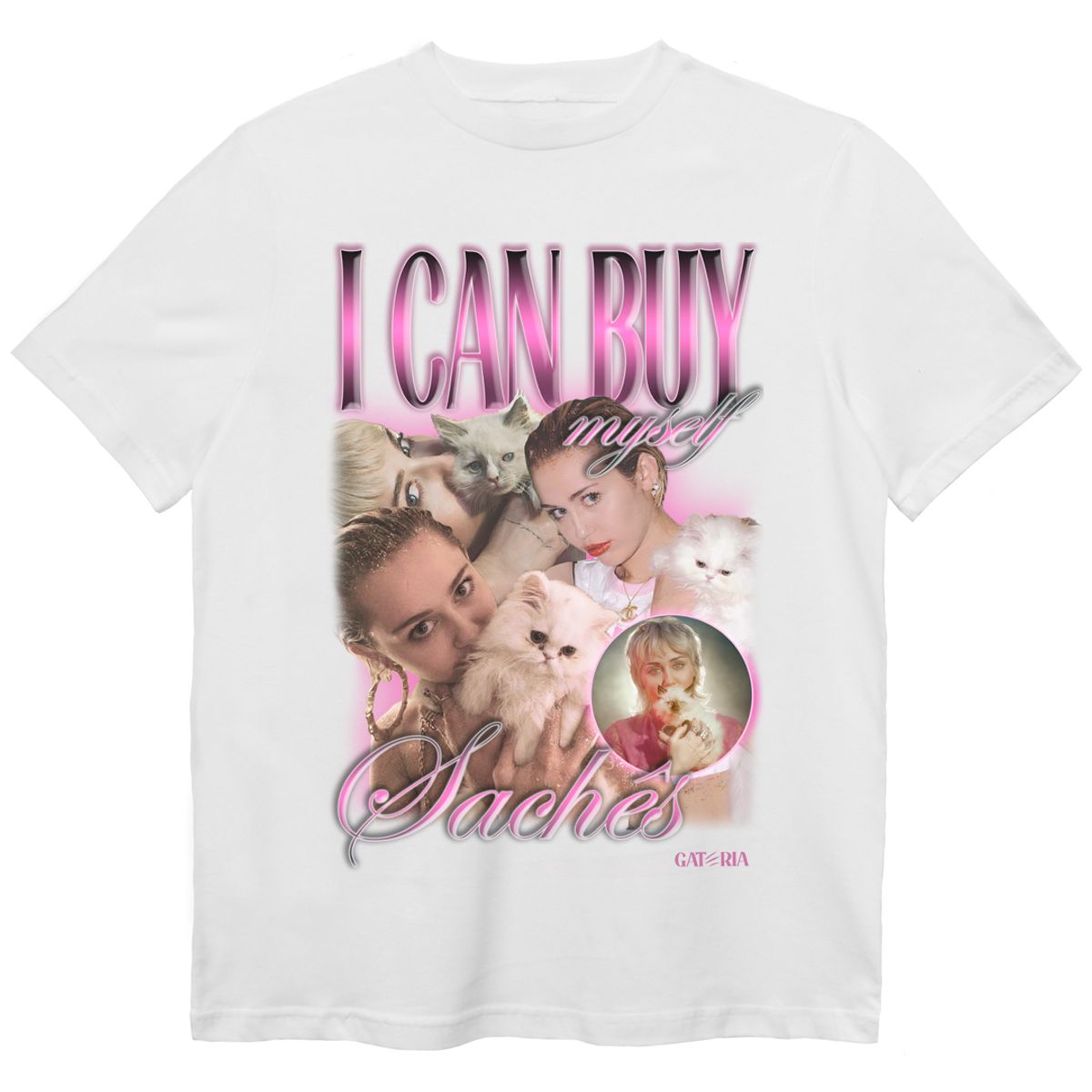 Nome do produto: Camiseta Miley Cyrus - I Can Buy Myself Saches - Branco