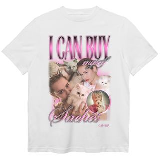 Camiseta Miley Cyrus - I Can Buy Myself Saches - Branco