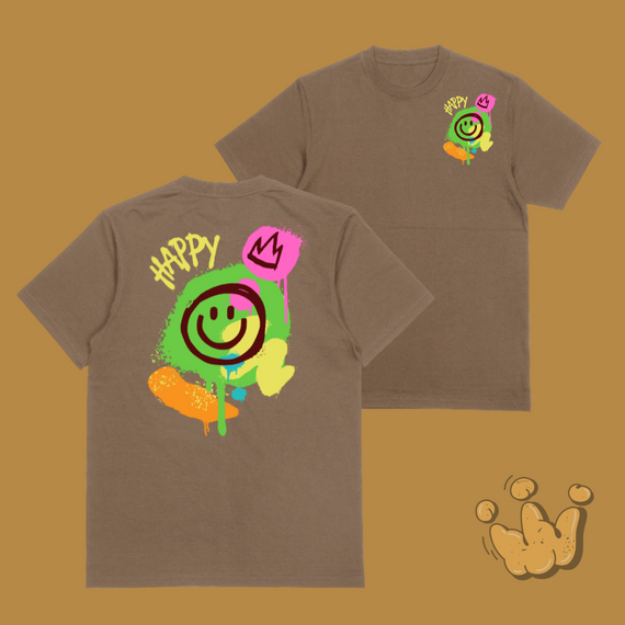 Camiseta overzised -Happy emoji - 