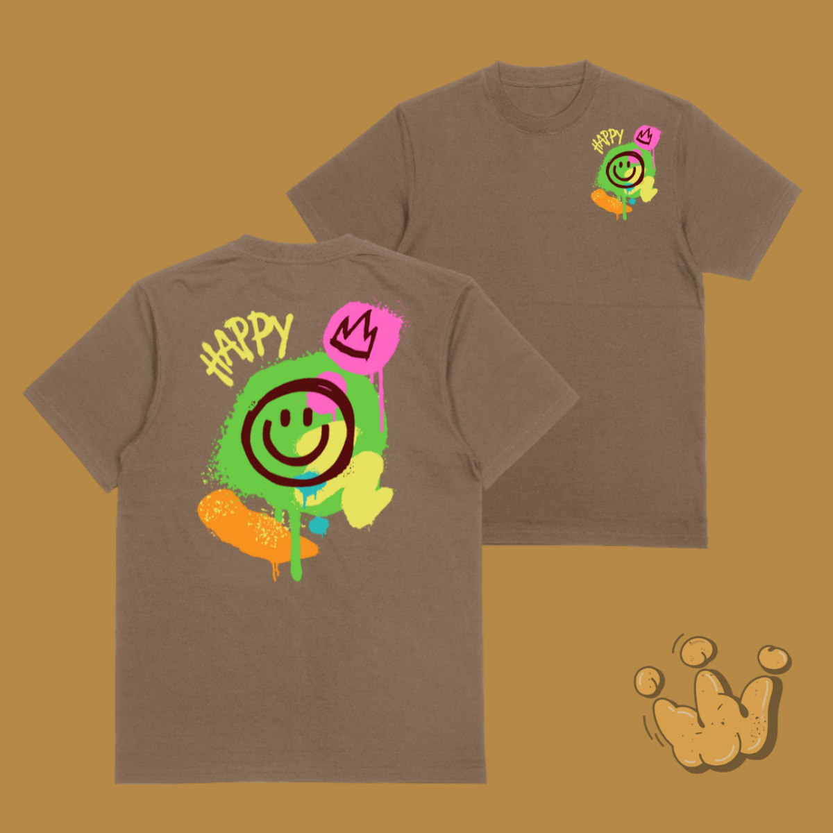 Nome do produto: Camiseta overzised -Happy emoji - 