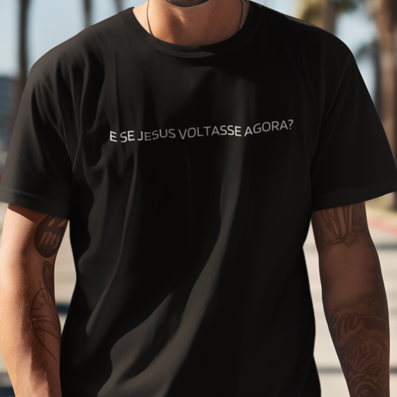 T-Shirt Classic- E SE JESUS VOLTASSE BLACK