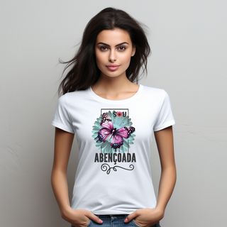 Nome do produtoCamiseta Feminina  - Sou Abençoada - Moda Cristã