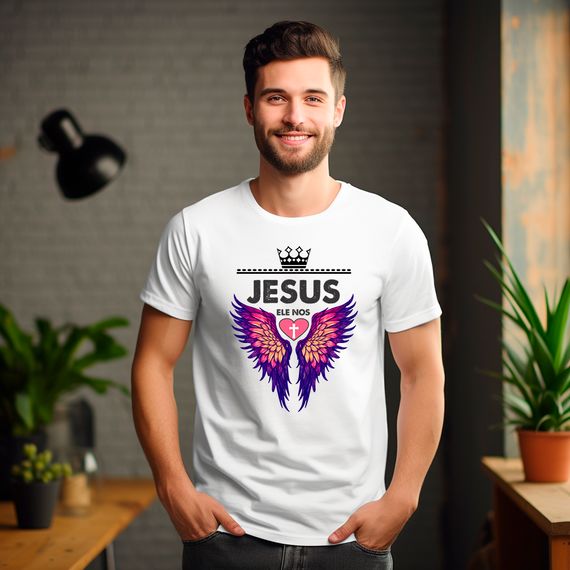 Camiseta Masculina - Ele Nos Amou - Moda Cristã