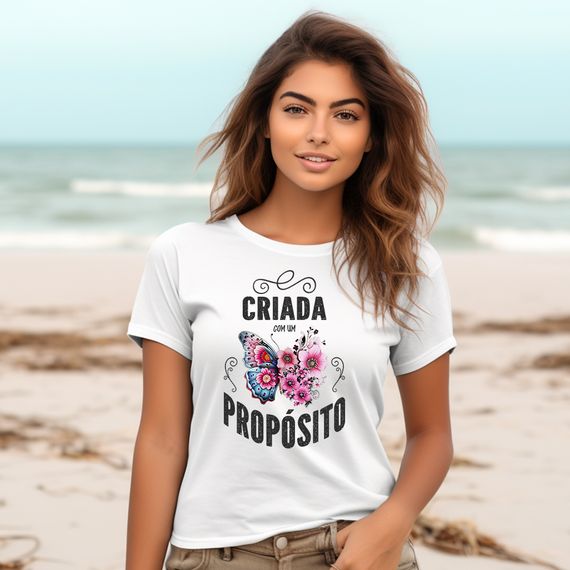 Camiseta Feminina  - Proposito - Moda Cristã