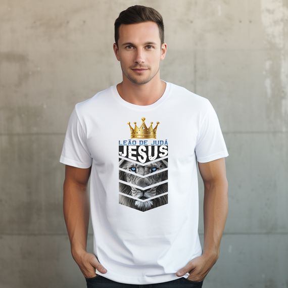 Camiseta Masculina  - Leão de Judá - Moda Cristã