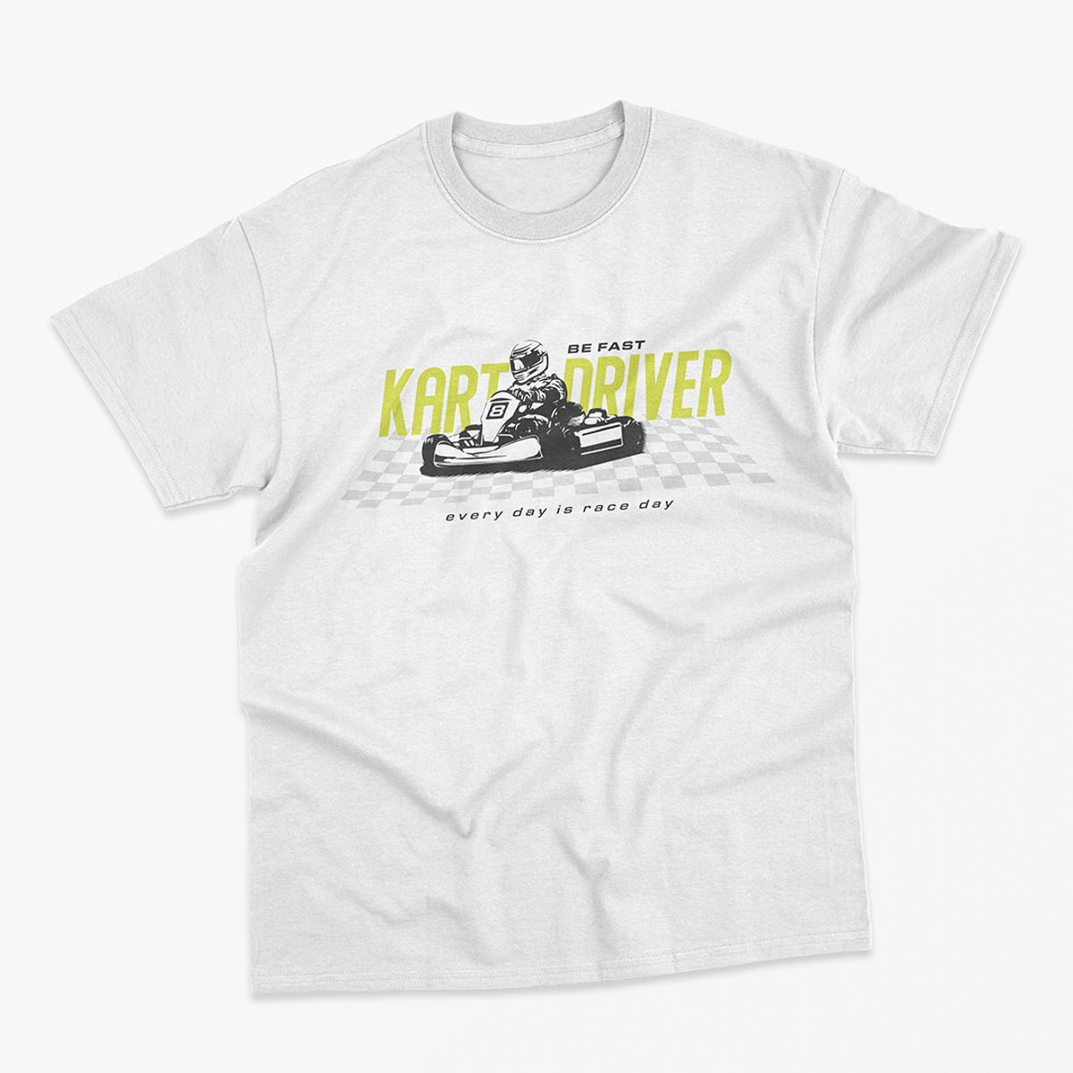 Nome do produto: Camiseta Unissex Kart Driver - Branca