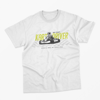 Nome do produtoCamiseta Unissex Kart Driver - Branca