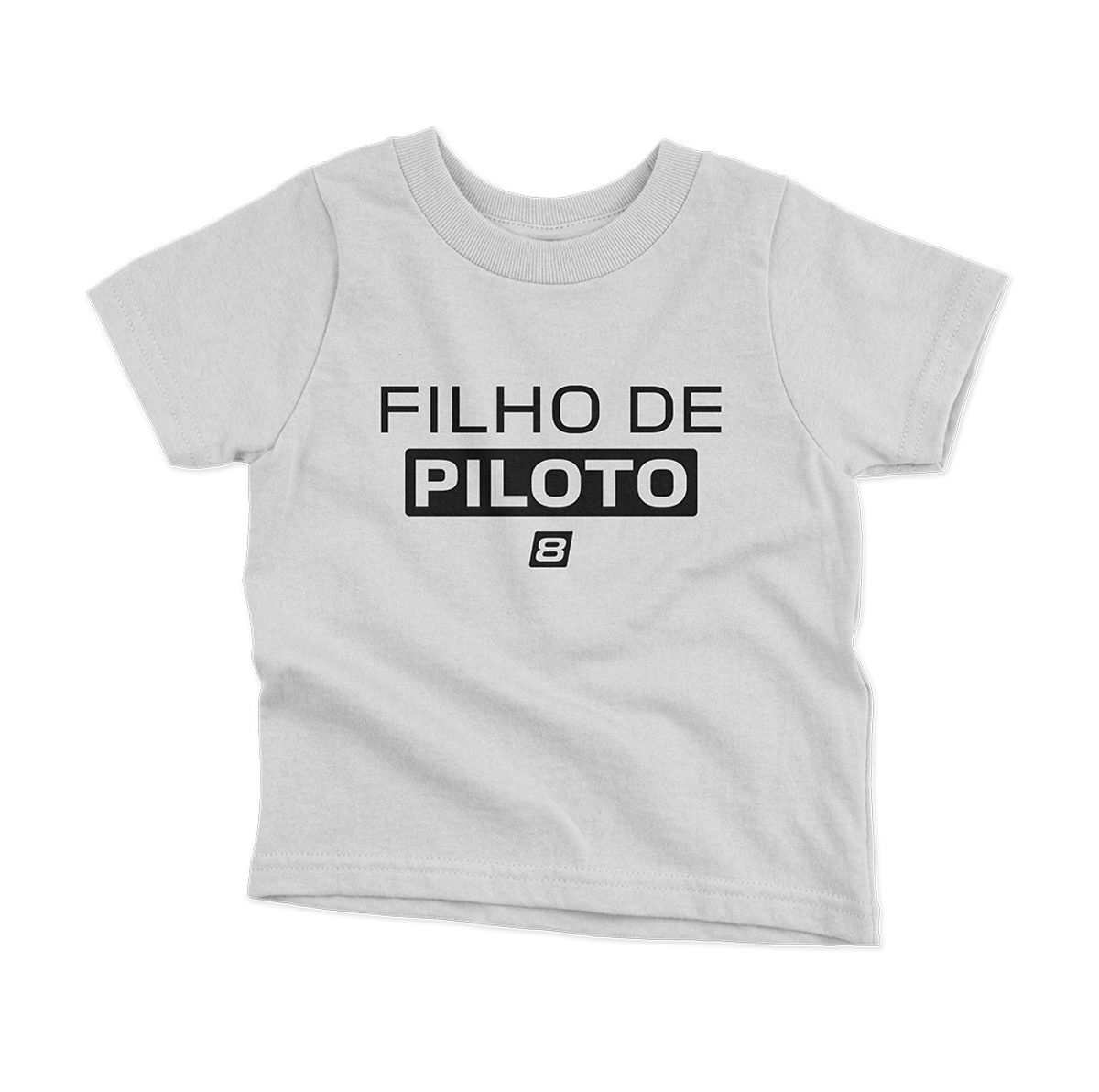 Nome do produto: Camiseta Infantil (2 a 8 anos) Filho de Piloto - Branca