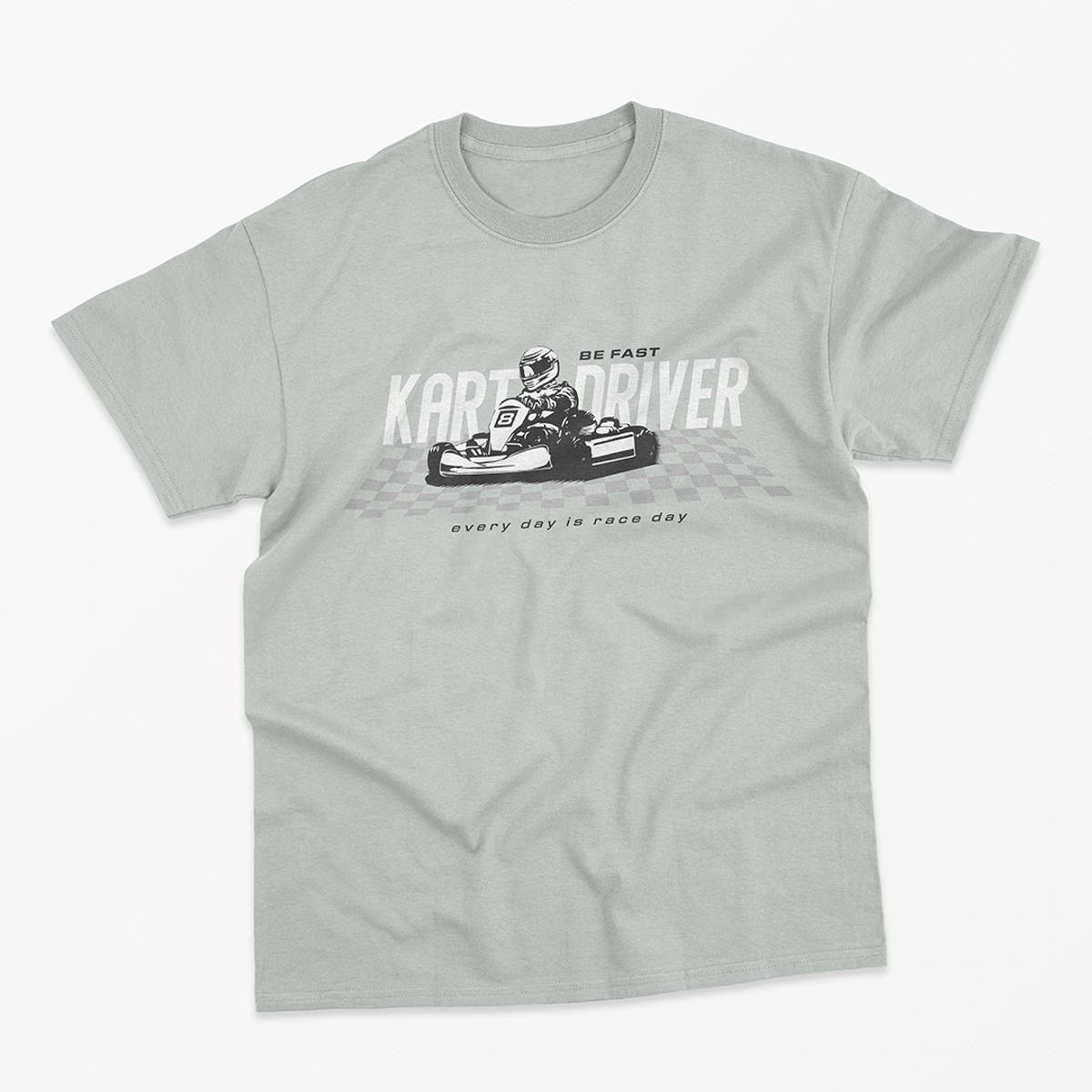 Nome do produto: Camiseta Unissex Kart Driver - Cinza