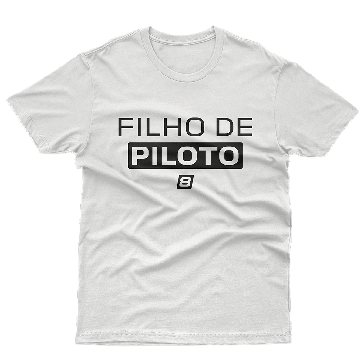 Nome do produto: Camiseta Infantil (10 a 14 anos) Filho de Piloto - Branca