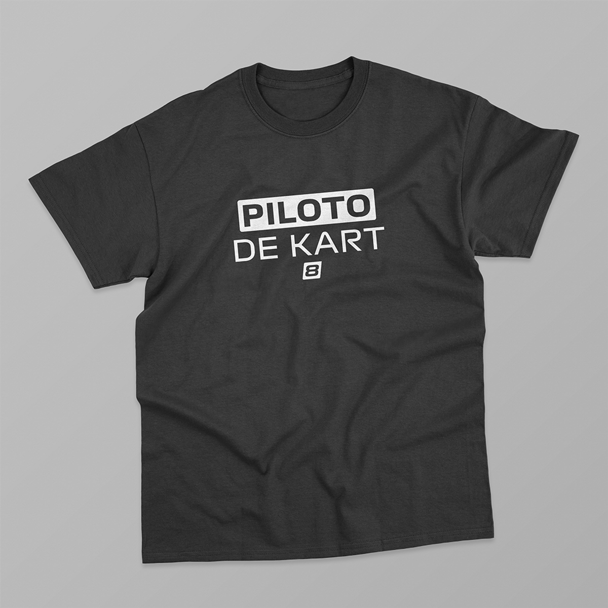 Nome do produto: Camiseta Unissex Piloto de Kart - Preta