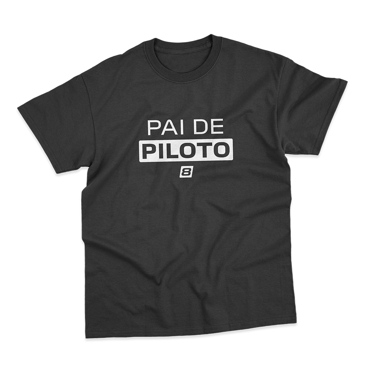 Nome do produto: Camiseta Unissex Pai de Piloto - Preta