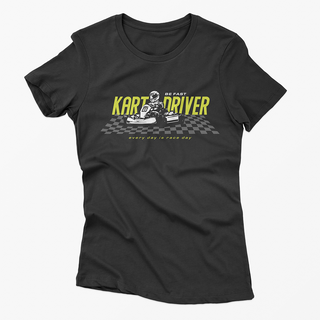 Nome do produtoCamiseta Feminina Kart Driver - Preta