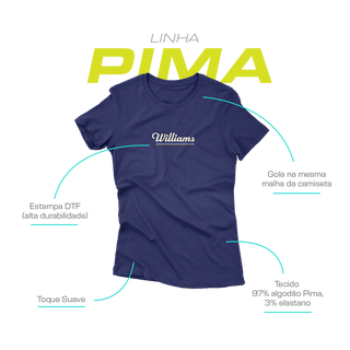 Nome do produtoCamiseta Pima Feminina Williams Retrô