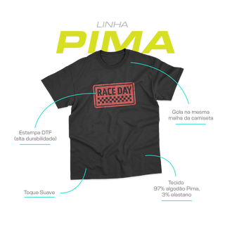 Nome do produtoCamiseta Pima Unissex Race Day Retrô - Preta