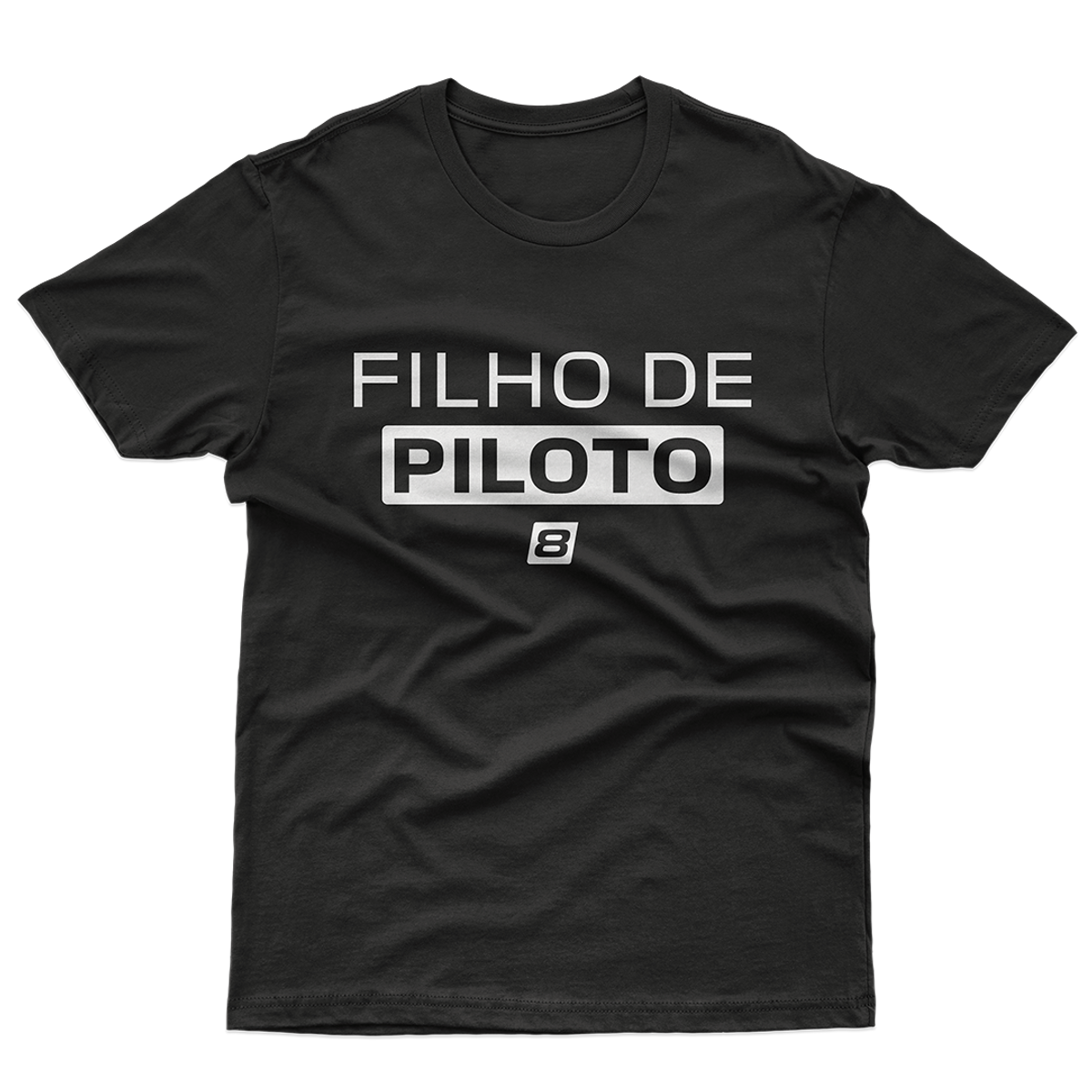 Nome do produto: Camiseta Infantil (10 a 14 anos) Filho de Piloto - Preta