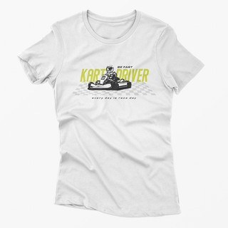 Nome do produtoCamiseta Feminina Kart Driver - Branca