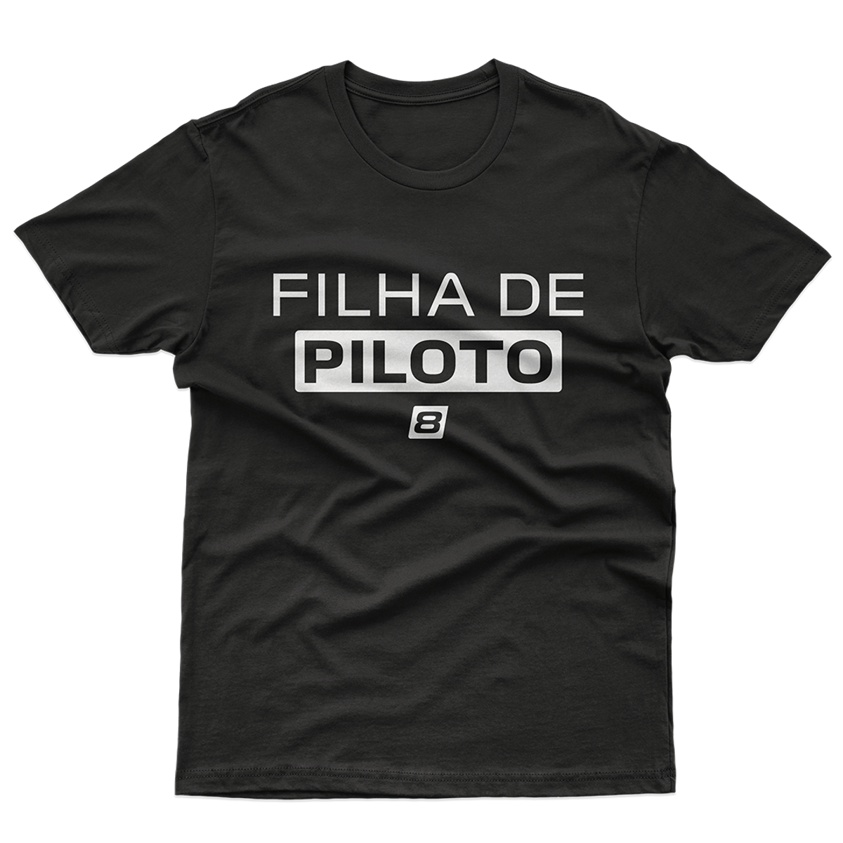 Nome do produto: Camiseta Infantil (10 a 14 anos) Filha de Piloto - Preta