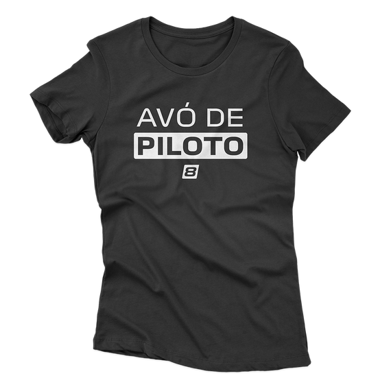 Camiseta Feminina Avó de Piloto - Preta