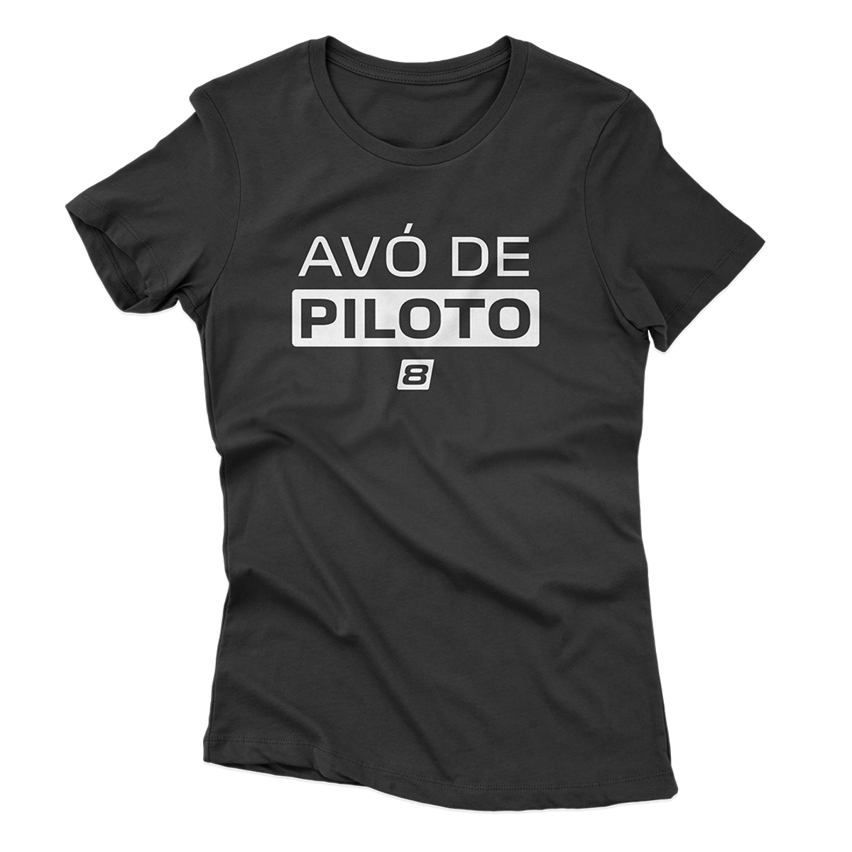 Nome do produto: Camiseta Feminina Avó de Piloto - Preta