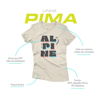 Nome do produtoCamiseta Pima Feminina Alpine Retrô - OffWhite