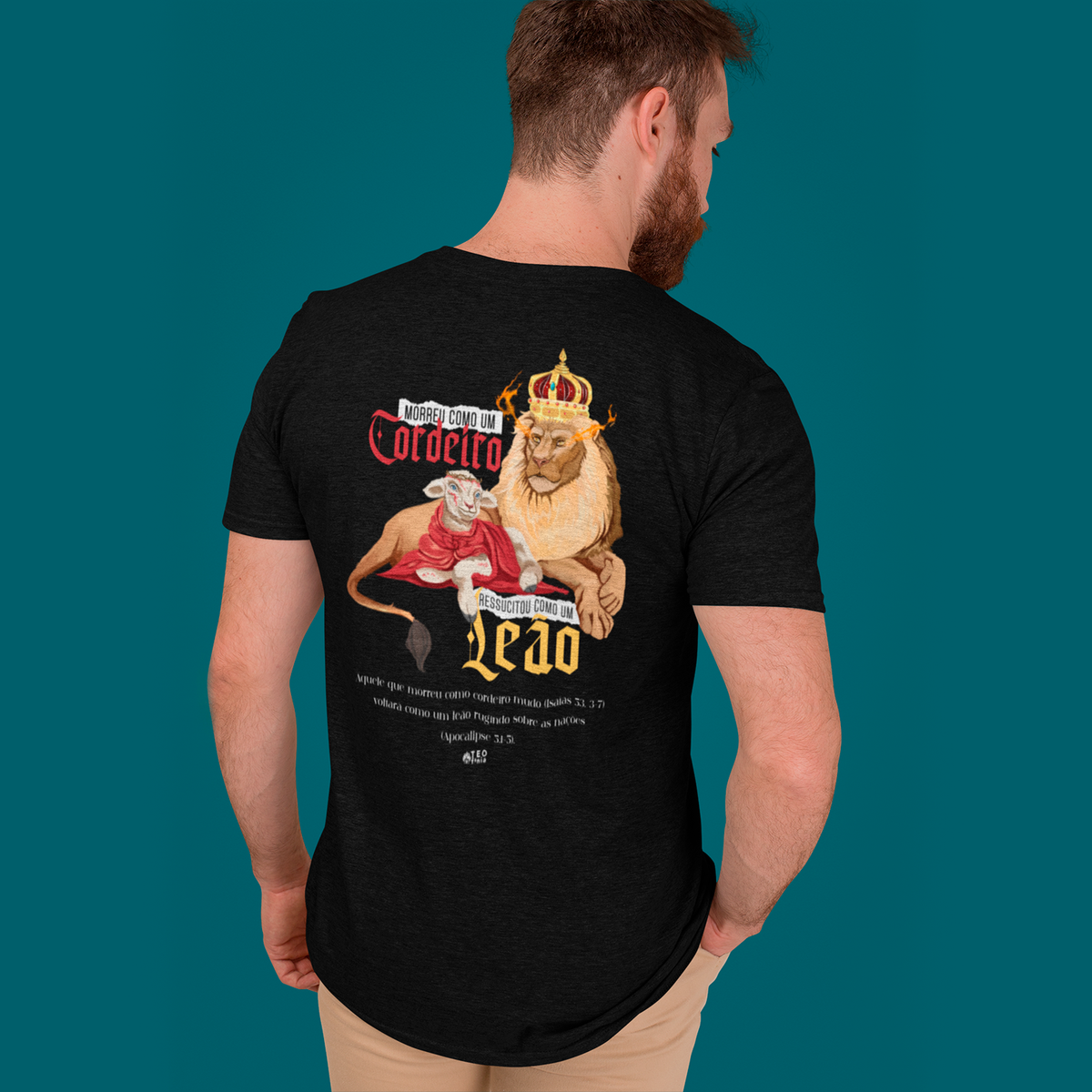Nome do produto: Camiseta - O Leão e o Cordeiro