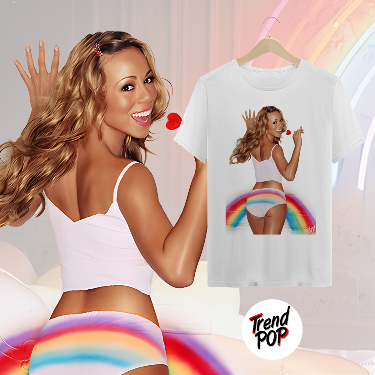 Nome do produto: Camiseta Mariah Carey Rainbow