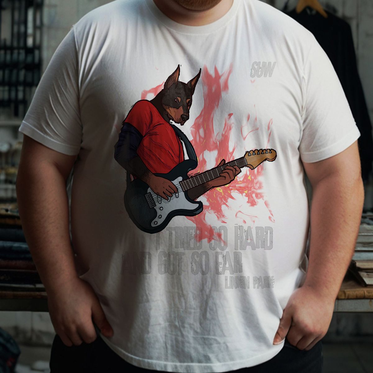 Nome do produto: Plus Size T-Shirt Dog Linkin Park