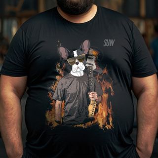 Plus Size T-Shirt Guitar Dog