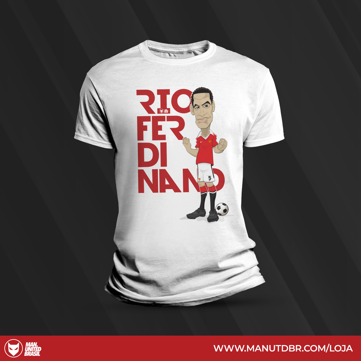 Nome do produto: Camisa Rio Ferdinand ManUtdBR #01