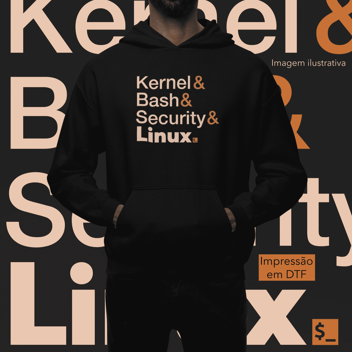 Nome do produto: KERNEL BASH SECURITY LINUX 1 - MOLETOM CANGURU