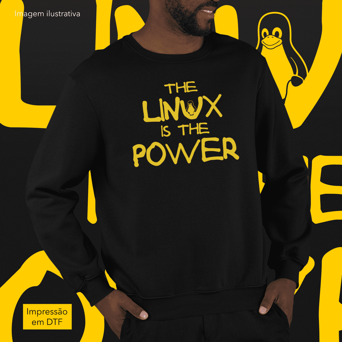 Nome do produto: THE LINUX IS THE POWER - MOLETOM FECHADO