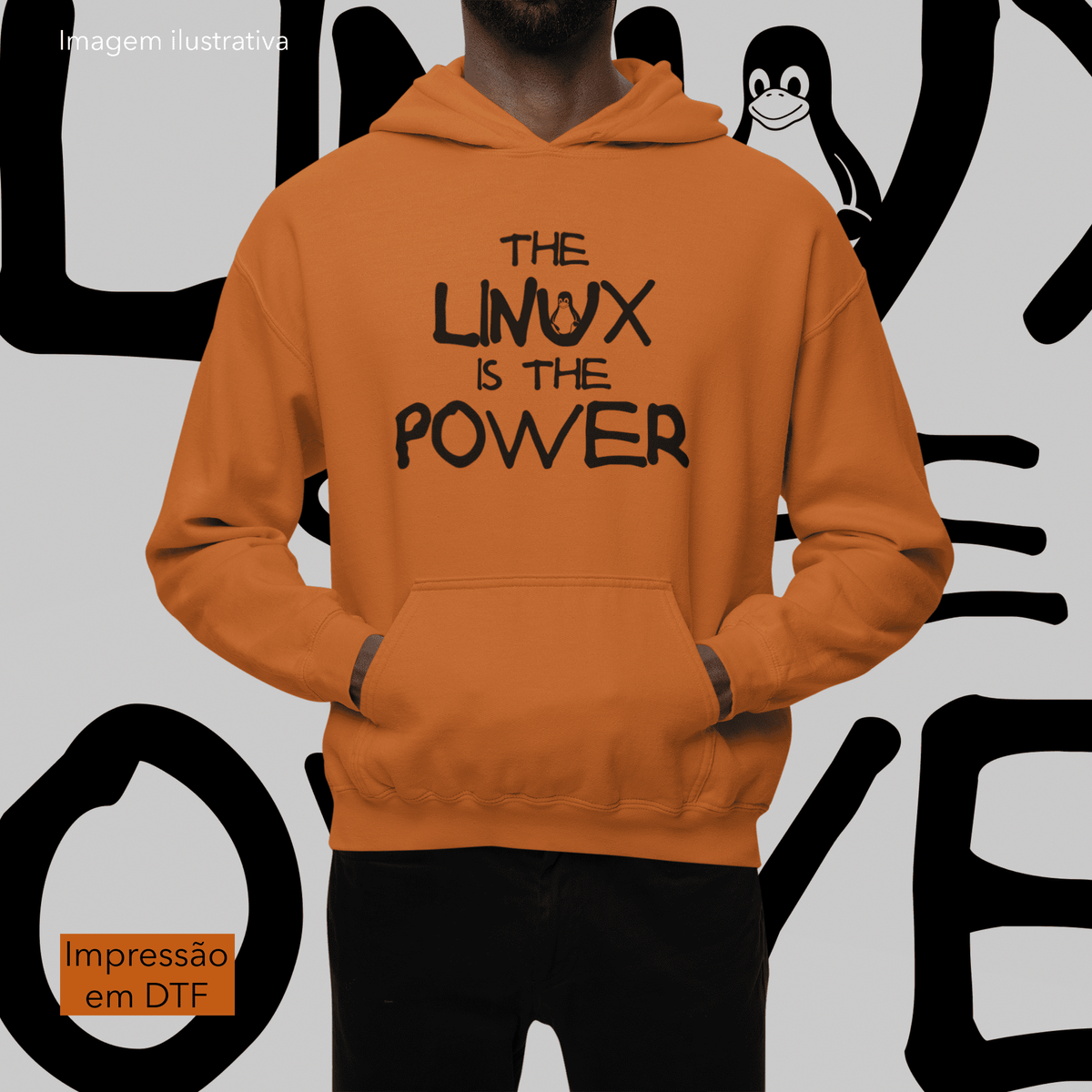 Nome do produto: THE LINUX IS THE POWER 2 - MOLETOM CANGURU