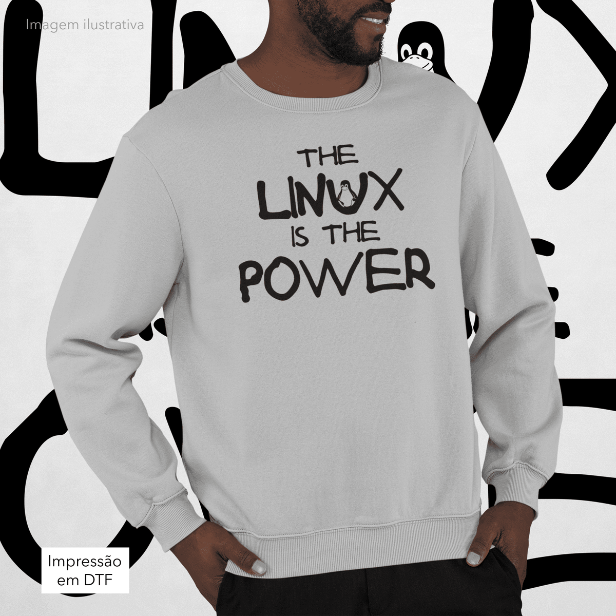 Nome do produto: THE LINUX IS THE POWER 2 - MOLETOM FECHADO