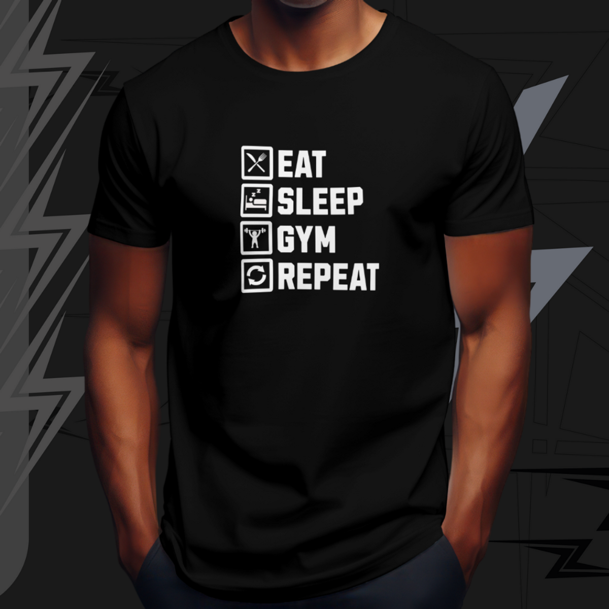 Nome do produto: Camisa  - Eat Sleep Gym Repeat