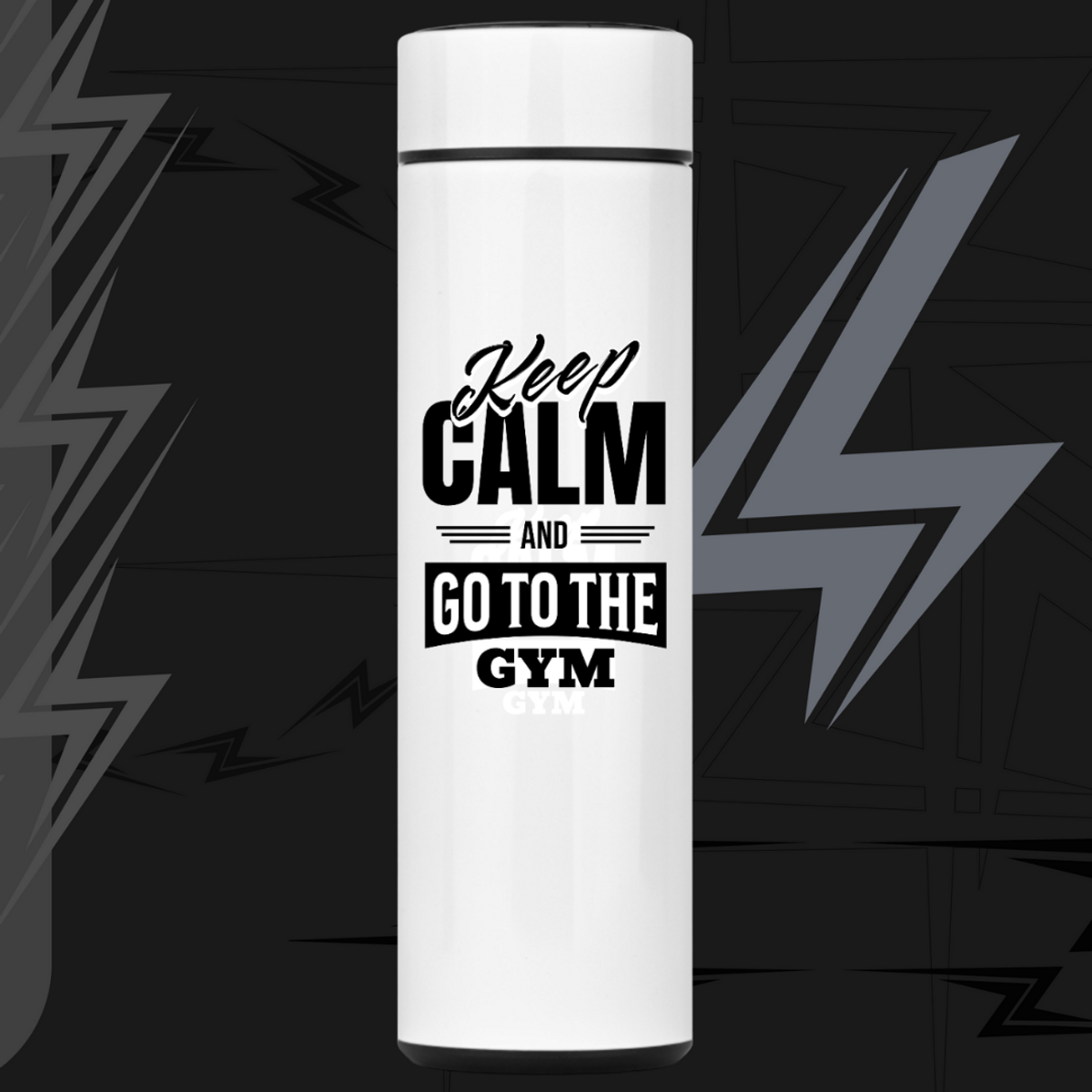 Nome do produto: Garrafa Térmica 400ml De Aço Inox - Keep Calm And Go To The Gym