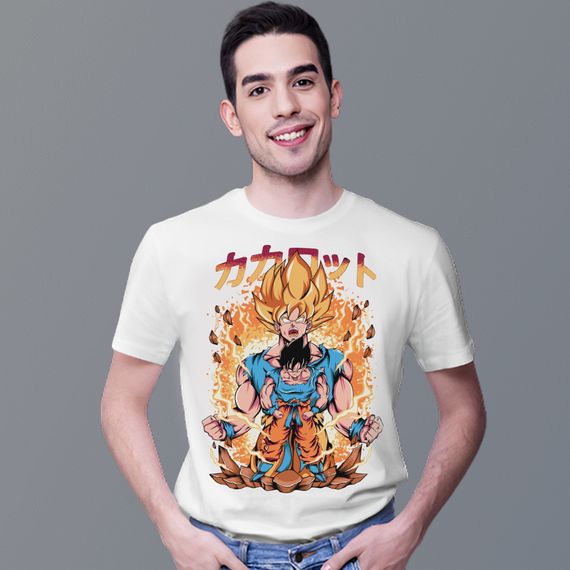 Camiseta Unissex Dragon Ball - Goku, Super Sayajin