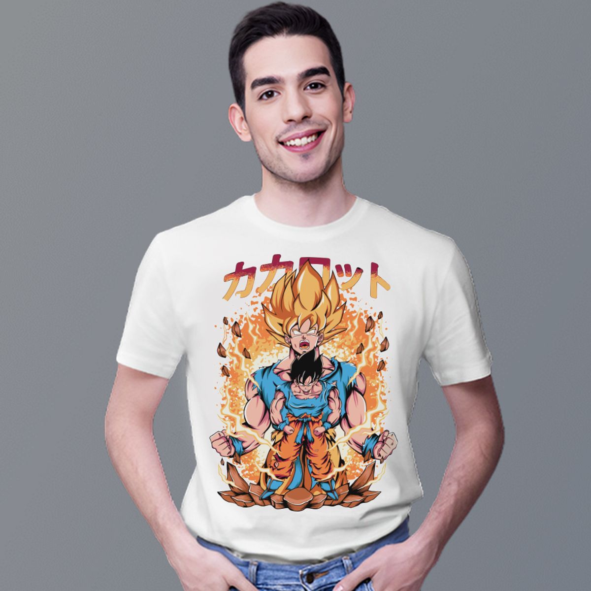 Nome do produto: Camiseta Unissex Dragon Ball - Goku, Super Sayajin