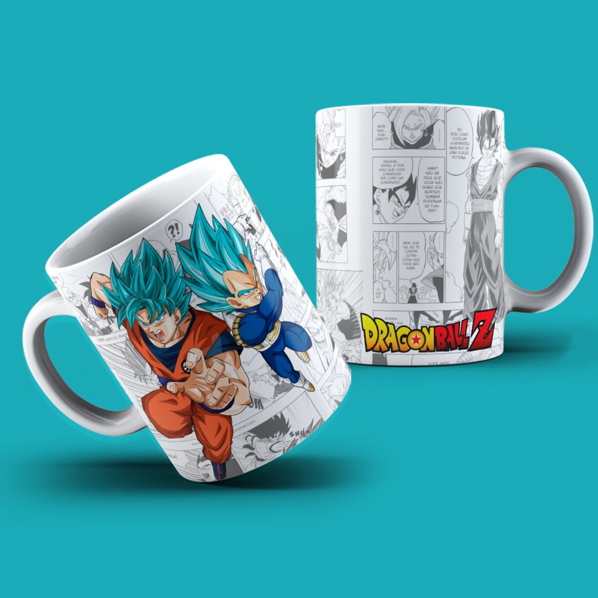 Nome do produto: Caneca Dragon Ball Z - Goku e Vegeta Blue