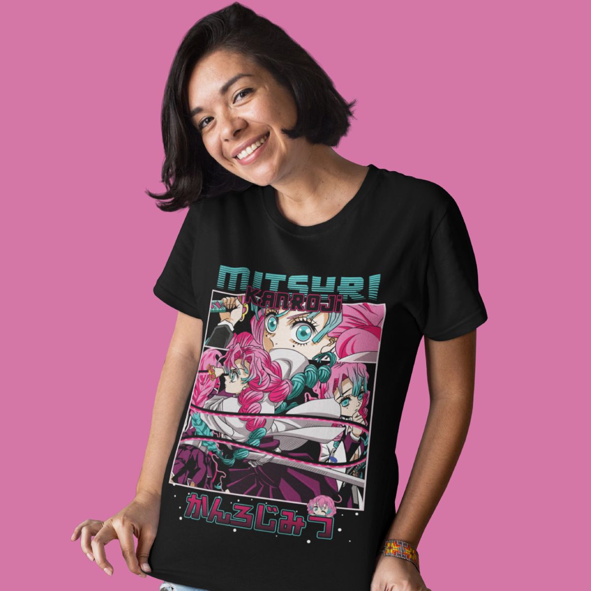 Nome do produto: Camiseta Unissex Demon Slayer - Mitsuri Kanroji