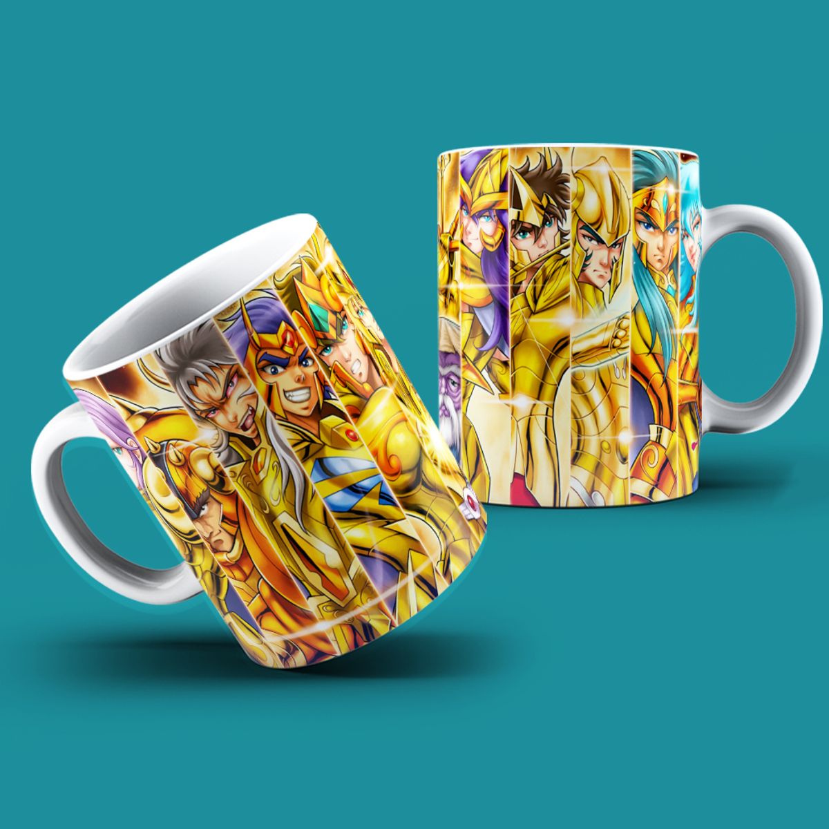 Nome do produto: Caneca Cavaleiros de Ouro - Saint Seiya