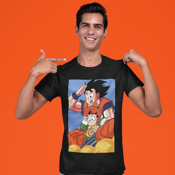 Camiseta Unissex - Dragon Ball, Goku e Gohan