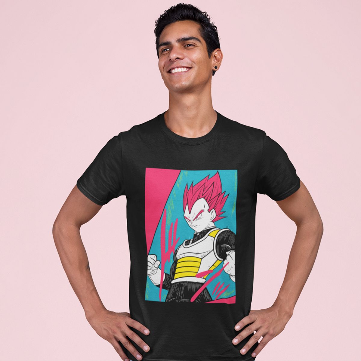 Nome do produto: Camiseta Unissex Dragon Ball - Vegeta Deus Super Sayajin