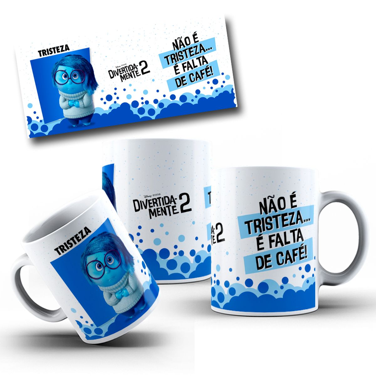 Nome do produto: Caneca Divertidamente - Tristeza