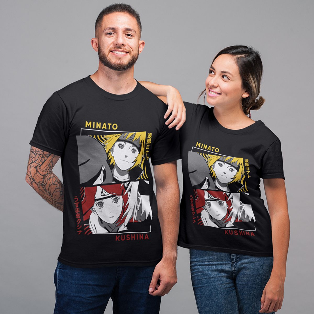 Nome do produto: Camiseta Unissex Naruto - Minato e Kushina